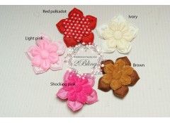 Five Petals Flower Padded Applique (4.5 cm), Pack of 5